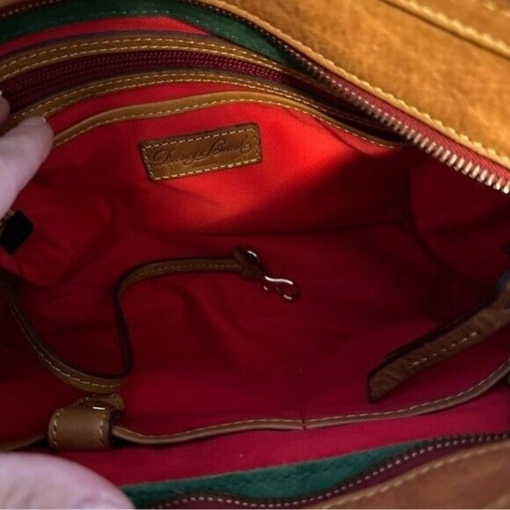 Dooney & Bourke Florentine Pocket Vaccheta Leather Satchel Bag Cognac - Picture 12 of 13